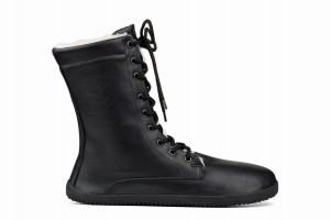 Ahinsa Jaya Barfuß Winterstiefel Damen Schwarz | MAD1895LA